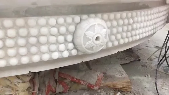 Outdoor Stone Decoration Simple Style Customization Hand Carving Sculpture Marble Water Fountain (SYMF